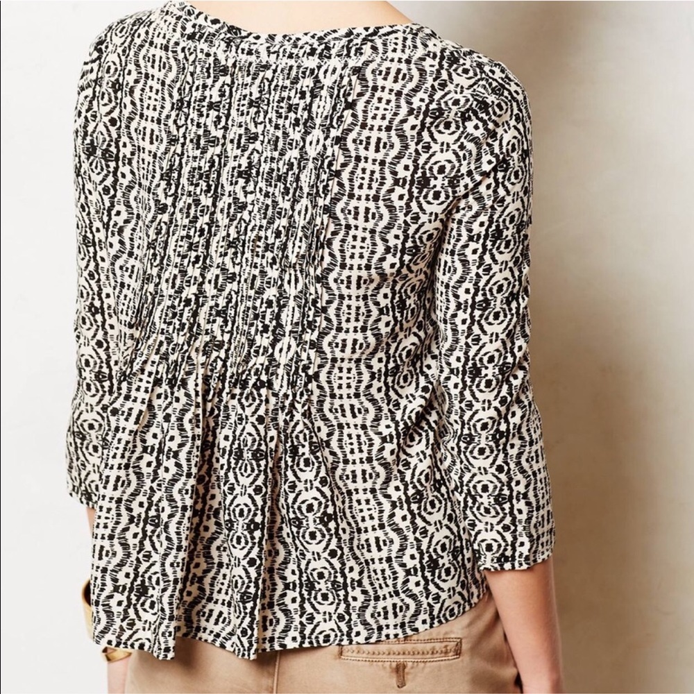 Anthropologie Vanessa Virginia print pleated top - Picture 7 of 7